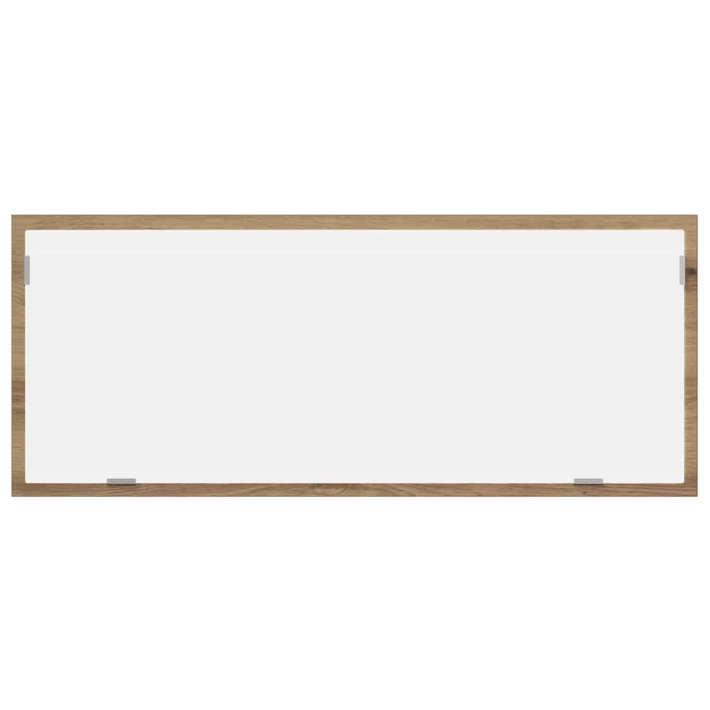 Specchio Bagno LED Rovere Artigianale 100x8,5x37 cm Multistrato
