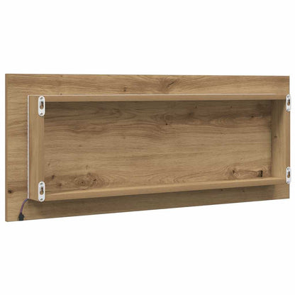Specchio Bagno LED Rovere Artigianale 100x8,5x37 cm Multistrato