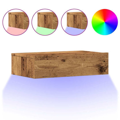 Mobile Porta TV con Luci LED Legno Antico 60x35x15,5 cm - homemem39