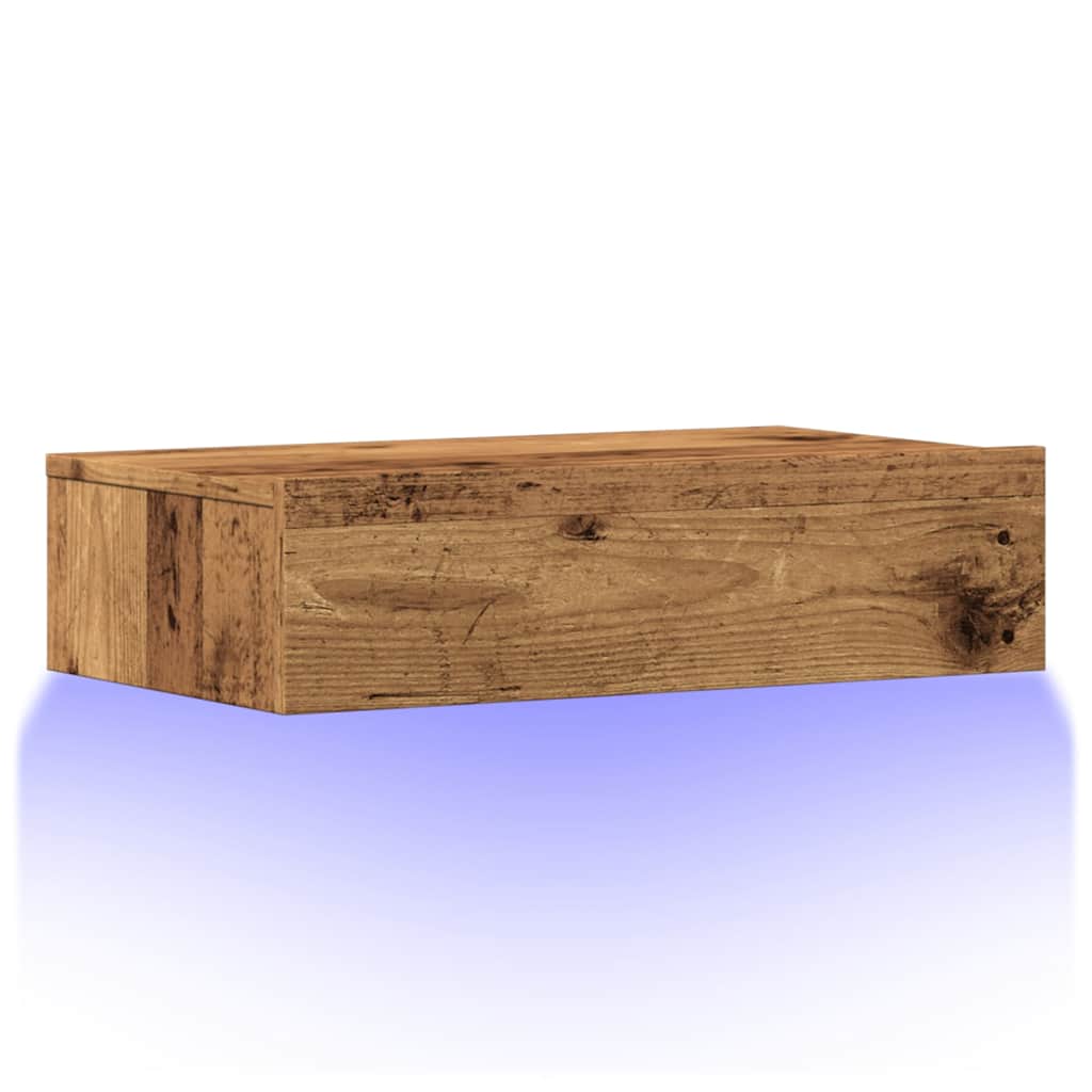 Mobile Porta TV con Luci LED Legno Antico 60x35x15,5 cm - homemem39