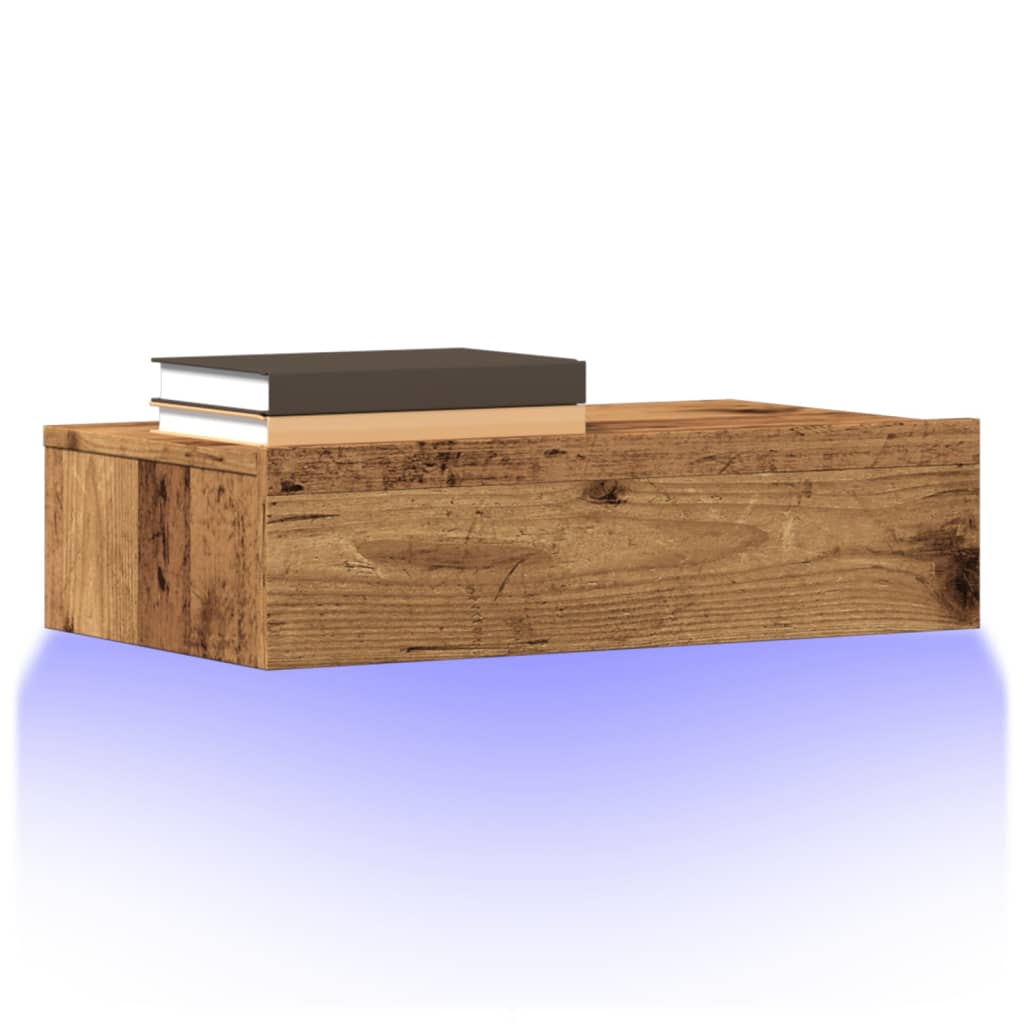 Mobili Porta TV con Luci LED 2 pz Legno Antico 60x35x15,5 cm - homemem39
