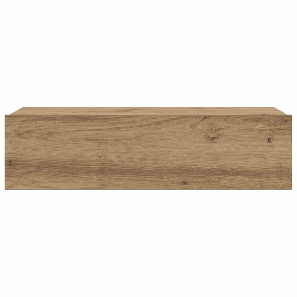 Mobile Porta TV con Luci LED Rovere Artigianale 60x35x15,5 cm