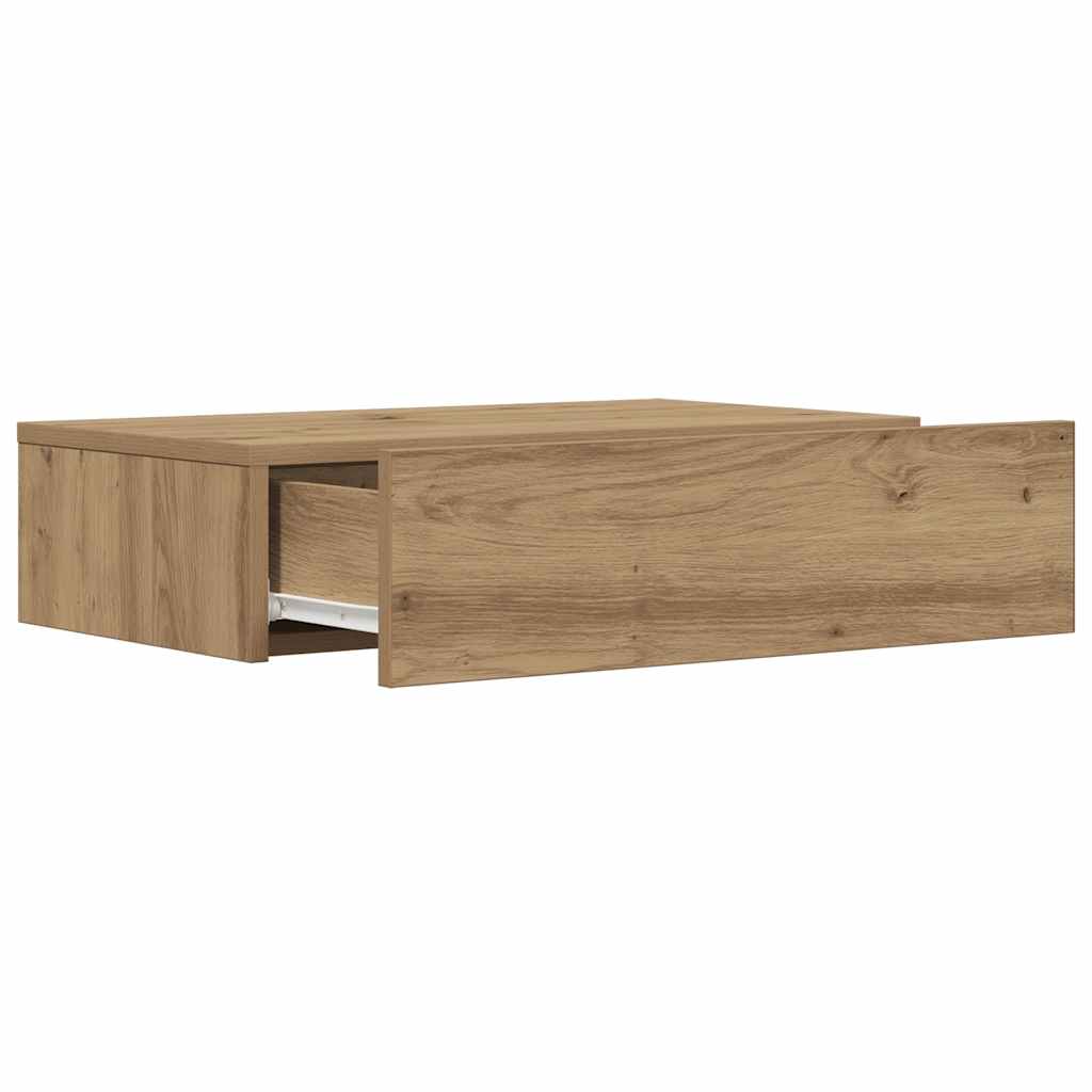 Mobile Porta TV con Luci LED Rovere Artigianale 60x35x15,5 cm