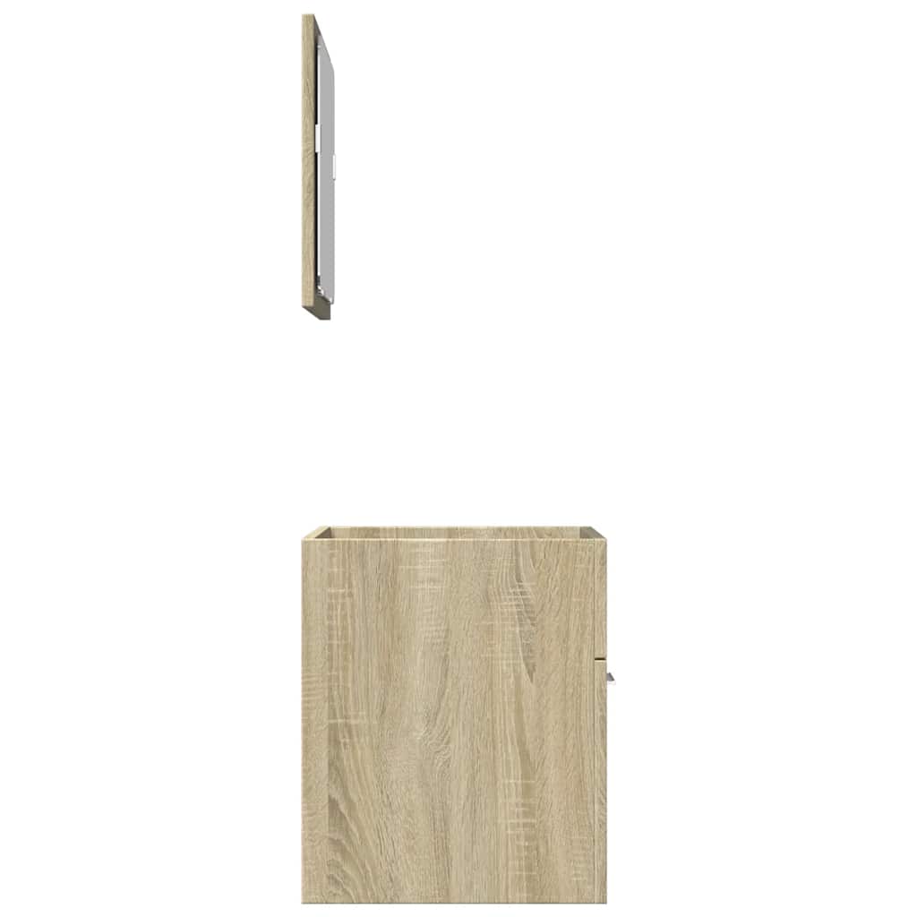 Set Mobili da Bagno 2 pz Rovere Sonoma in Legno Multistrato | homemem39