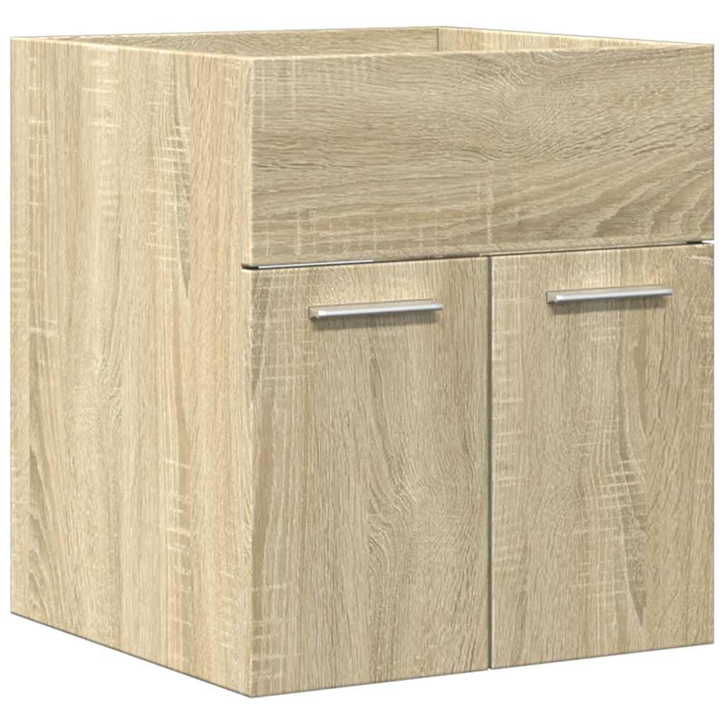 Set Mobili da Bagno 2 pz Rovere Sonoma in Legno Multistrato | homemem39
