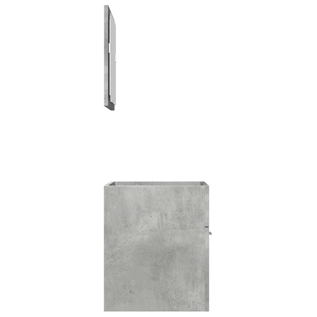Set Mobili da Bagno 2 pz Grigio Cemento in Legno Multistrato | homemem39