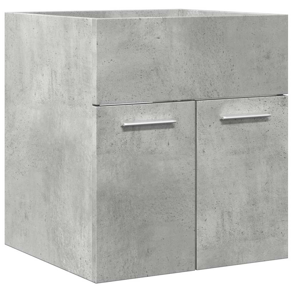 Set Mobili da Bagno 2 pz Grigio Cemento in Legno Multistrato | homemem39