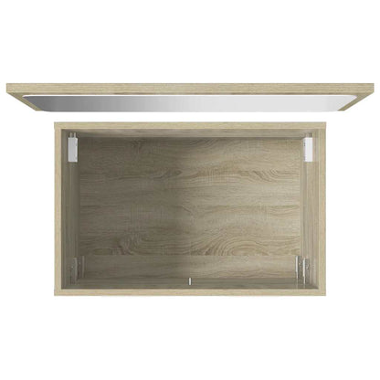 Set Mobili da Bagno 2 pz Rovere Sonoma in Legno Multistrato