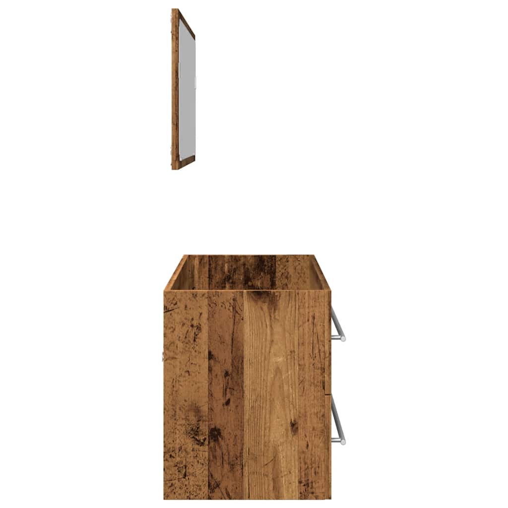 Set Mobili da Bagno 2 pz Legno Antico in Legno Multistrato | homemem39