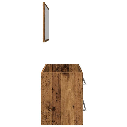 Set Mobili da Bagno 2 pz Legno Antico in Legno Multistrato | homemem39