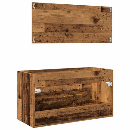 Set Mobili da Bagno 2 pz Legno Antico in Legno Multistrato | homemem39