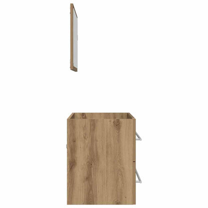 Set Mobili da Bagno 2 pz Rovere Artigianale Legno Multistrato