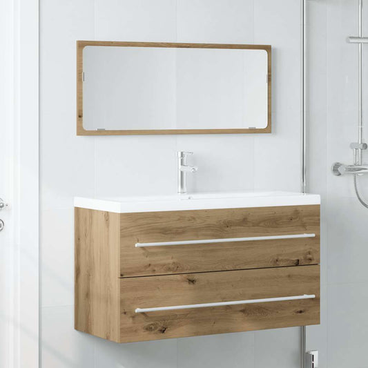 Set Mobili da Bagno 2 pz Rovere Artigianale Legno Multistrato | homemem39