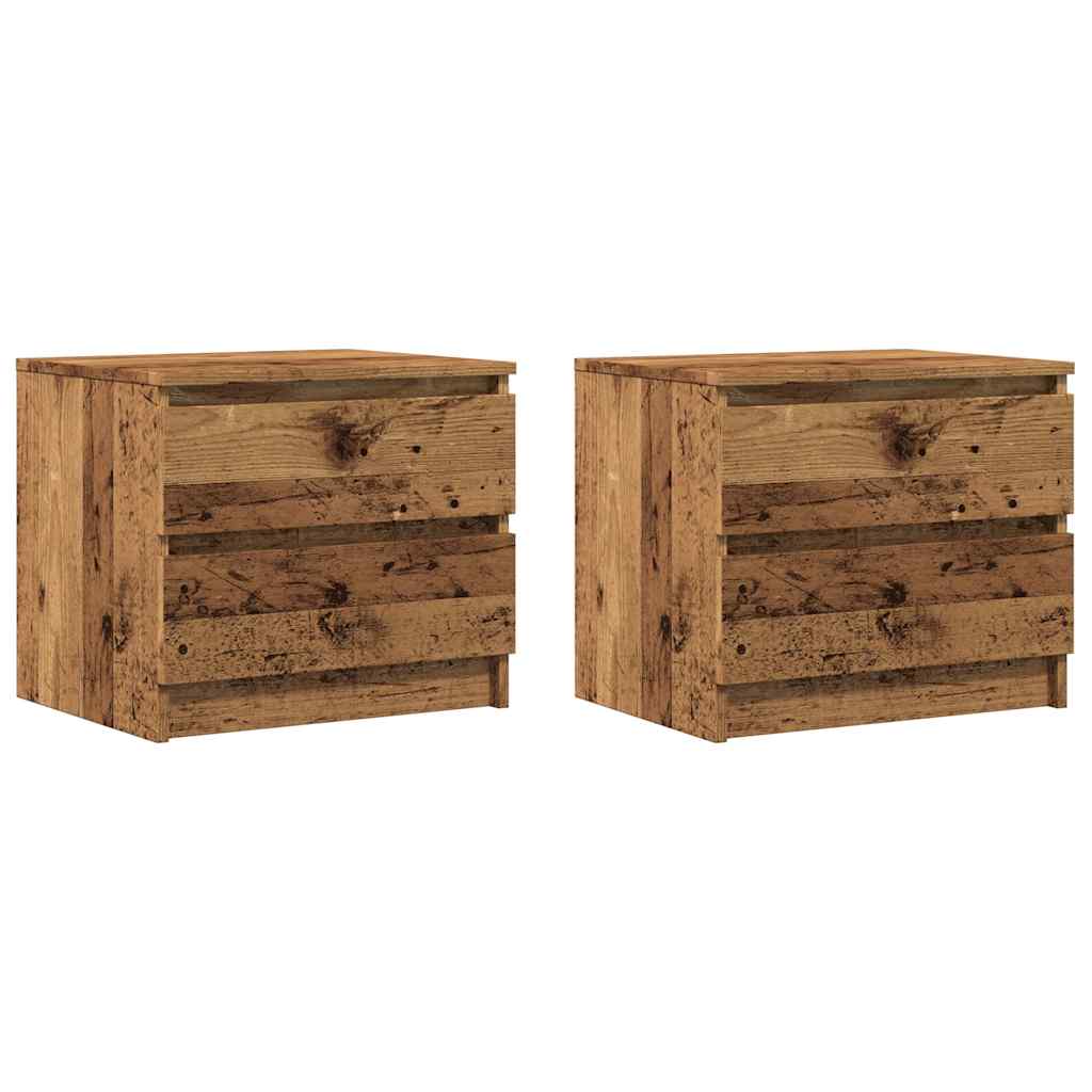 Comodini 2 pz Legno Antico 50x40x43.5 cm in Legno Multistrato - homemem39