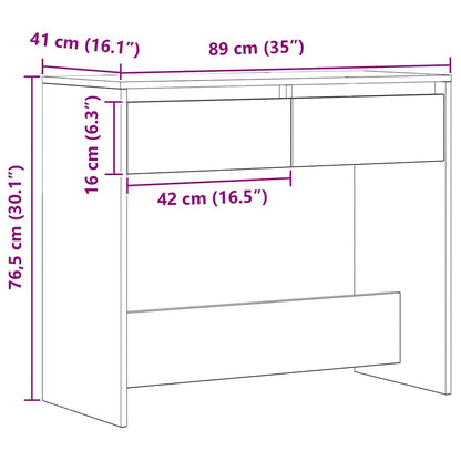 Tavolo Consolle Rovere Artigianale 89x41x76,5cm in Truciolato