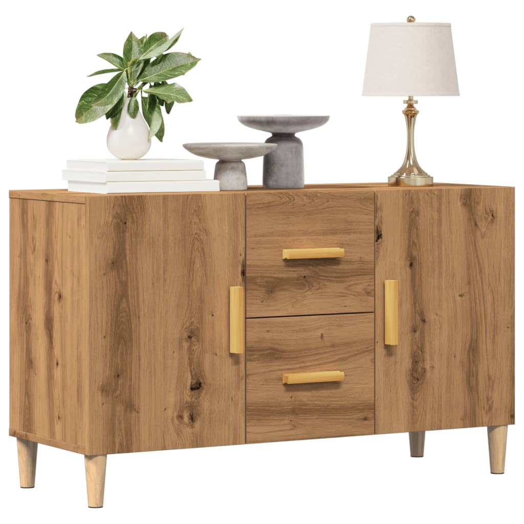 Credenza Rovere Artigianale 100x36x60 cm in Legno Multistrato - homemem39