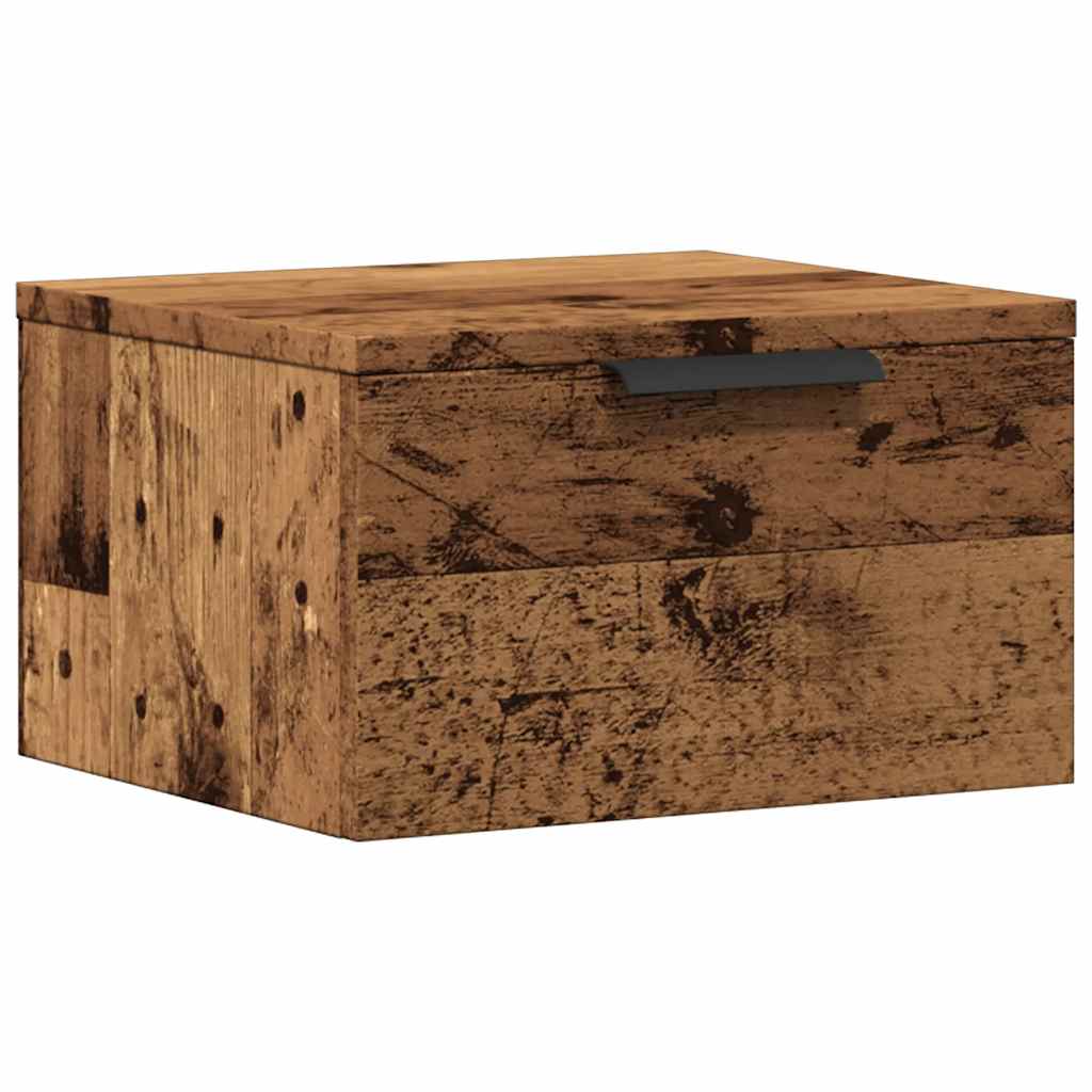 Comodino a Muro Legno Antico 34x30x20 cm - homemem39