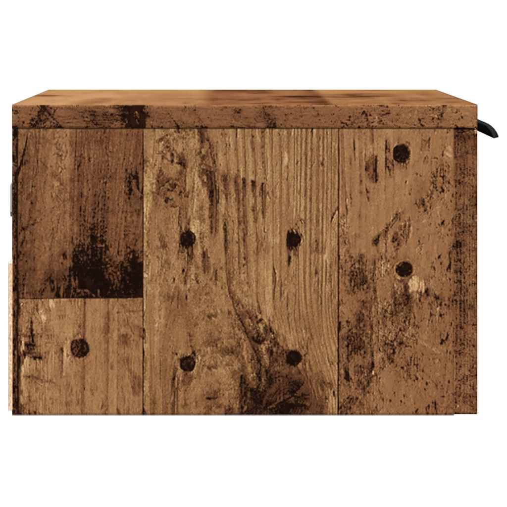 Comodino a Muro Legno Antico 34x30x20 cm - homemem39