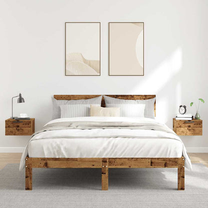 Comodini a Muro 2 pz Legno Antico 34x30x20 cm - homemem39