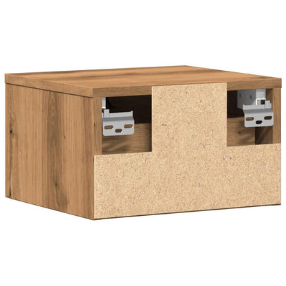 Comodino a Muro Rovere Artigianale 34x30x20 cm - homemem39