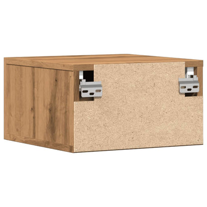 Comodino a Muro Rovere Artigianale 35x35x20 cm - homemem39