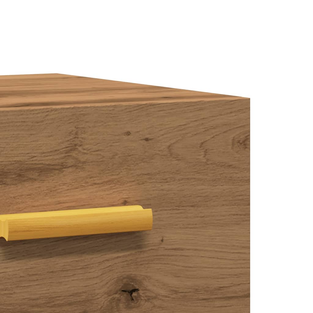 Comodino a Muro Rovere Artigianale 35x35x20 cm - homemem39