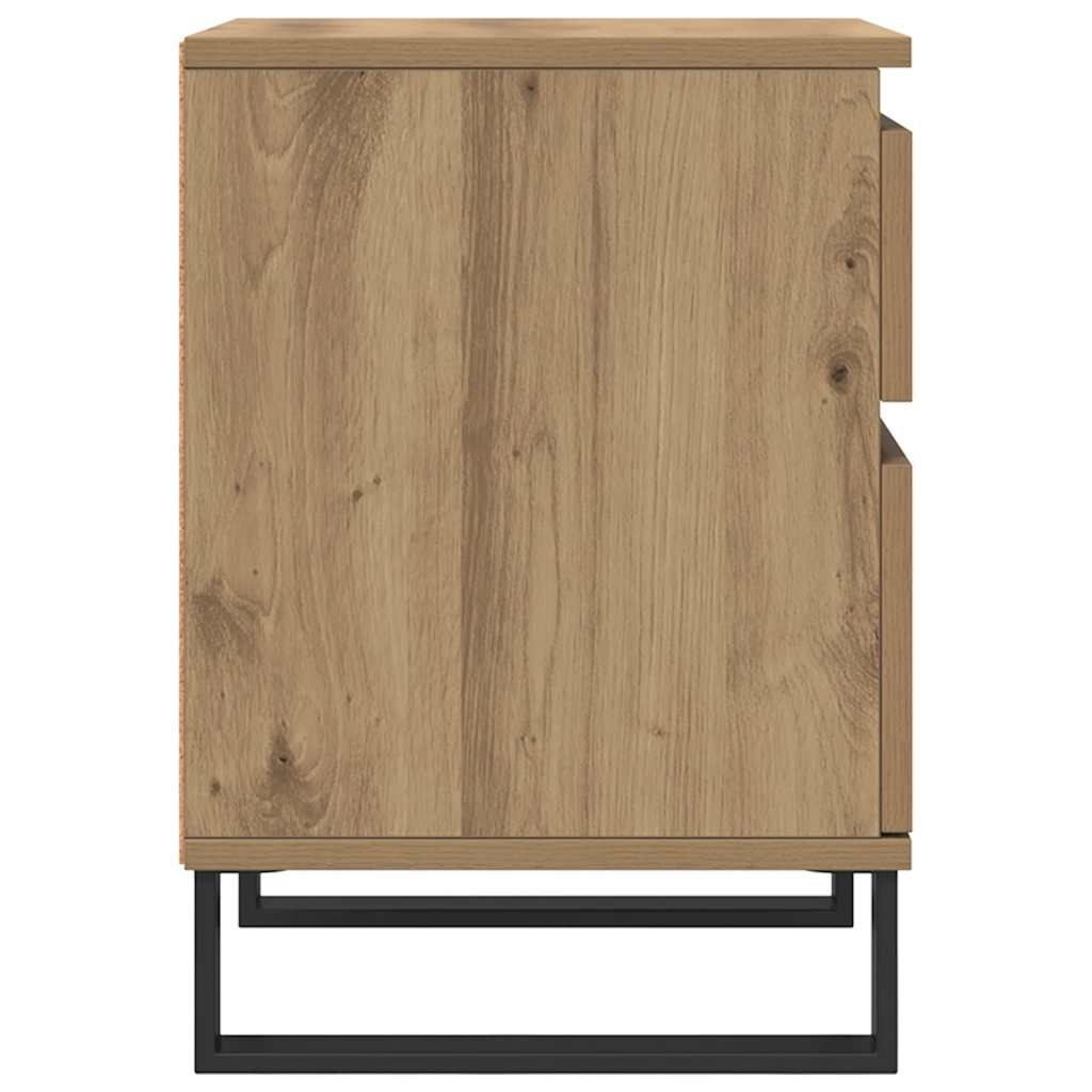 Comodini 2pz Rovere Artigianale 40x35x50 cm Legno Multistrato | homemem39