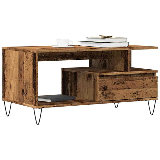 Tavolino da Salotto Legno Antico 90x49x45 cm Legno Multistrato | homemem39