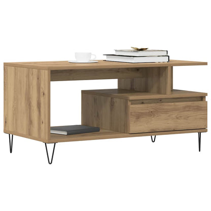 Tavolino Salotto Rovere Artigianale 90x49x45 cm Multistrato | homemem39