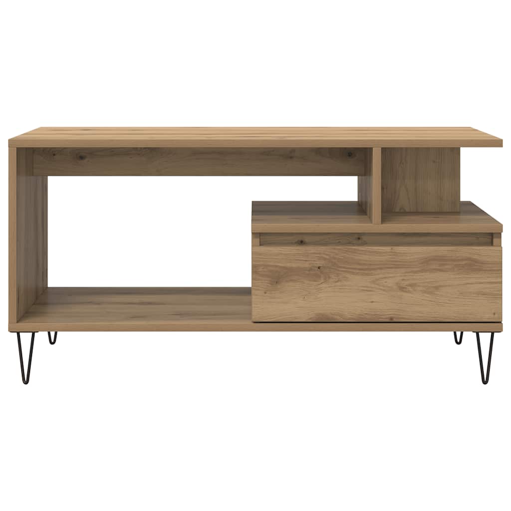 Tavolino Salotto Rovere Artigianale 90x49x45 cm Multistrato | homemem39