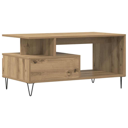 Tavolino Salotto Rovere Artigianale 90x49x45 cm Multistrato | homemem39