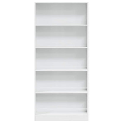 Libreria Bianco Lucido 80x24x176 cm in Legno Multistrato