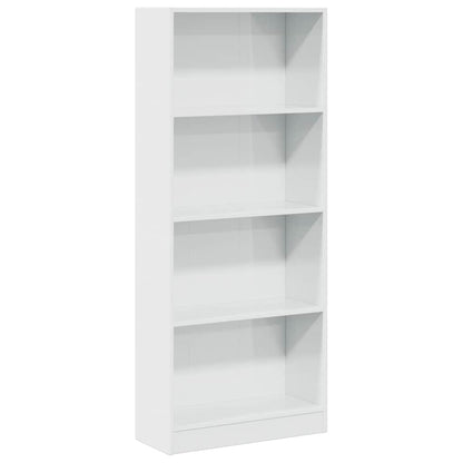 Libreria Bianco Lucido 60x24x143 cm in Legno Multistrato