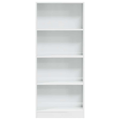 Libreria Bianco Lucido 60x24x143 cm in Legno Multistrato