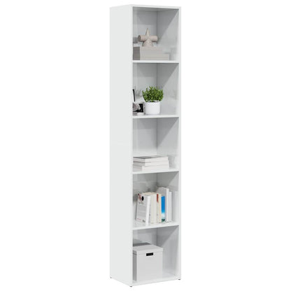 Libreria Bianco Lucido 40x30x189 cm in Legno Multistrato