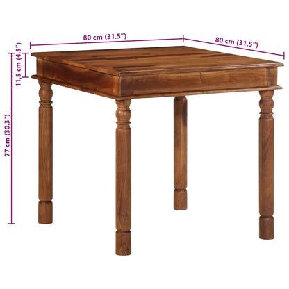 Tavolo da Pranzo 80x80x77 cm Legno Massello di Acacia | homemem39