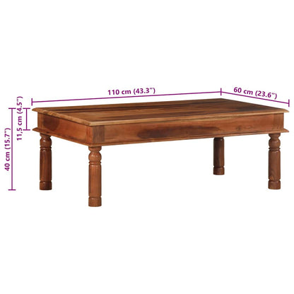 Tavolino da Salotto 110x60x40 cm in Legno Massello di Acacia | homemem39