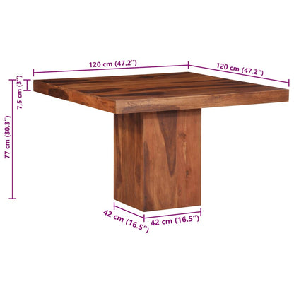 Tavolo da Pranzo 120x120x77 cm Legno Massello di Acacia