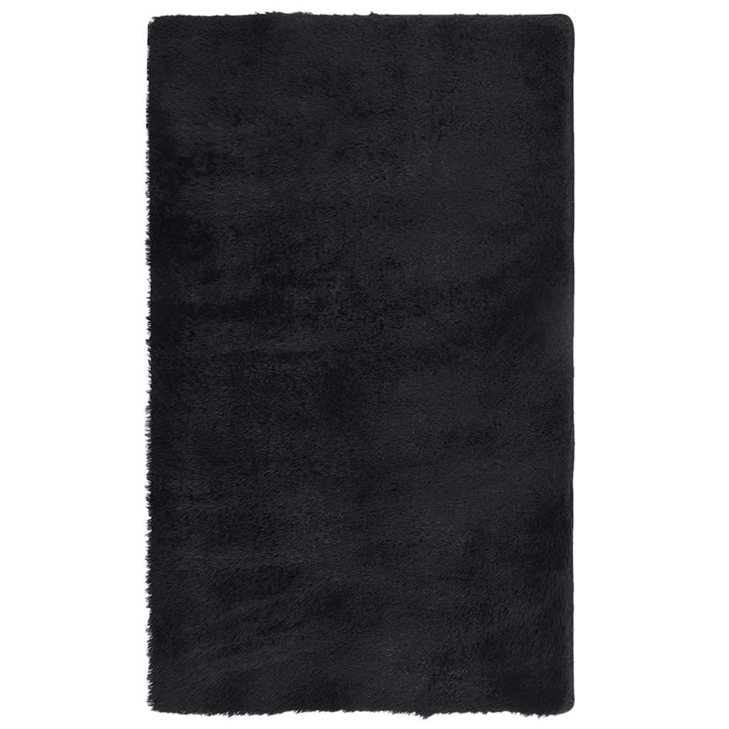 Tappeto Shaggy a Pelo Lungo NAVARRA Nero 60x100 cm poliestere - homemem39