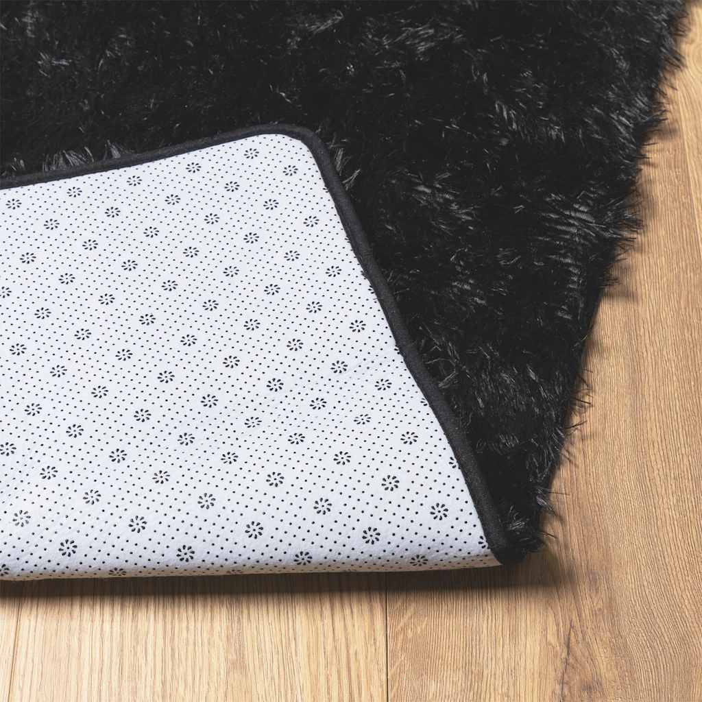 Tappeto Shaggy a Pelo Lungo NAVARRA Nero 60x100 cm poliestere | homemem39