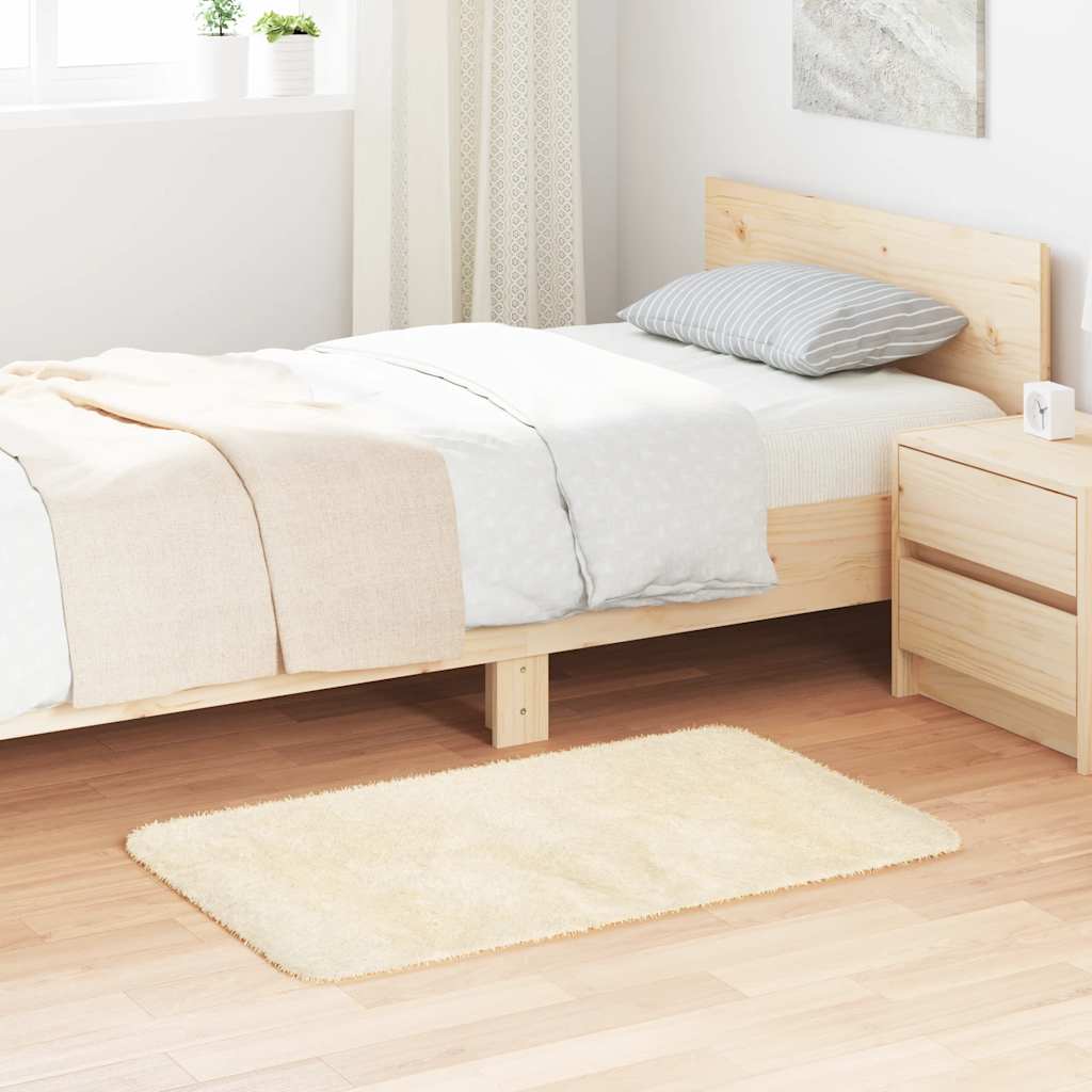 Tappeto Shaggy a Pelo Lungo NAVARRA Crema 60x100 cm poliestere - homemem39