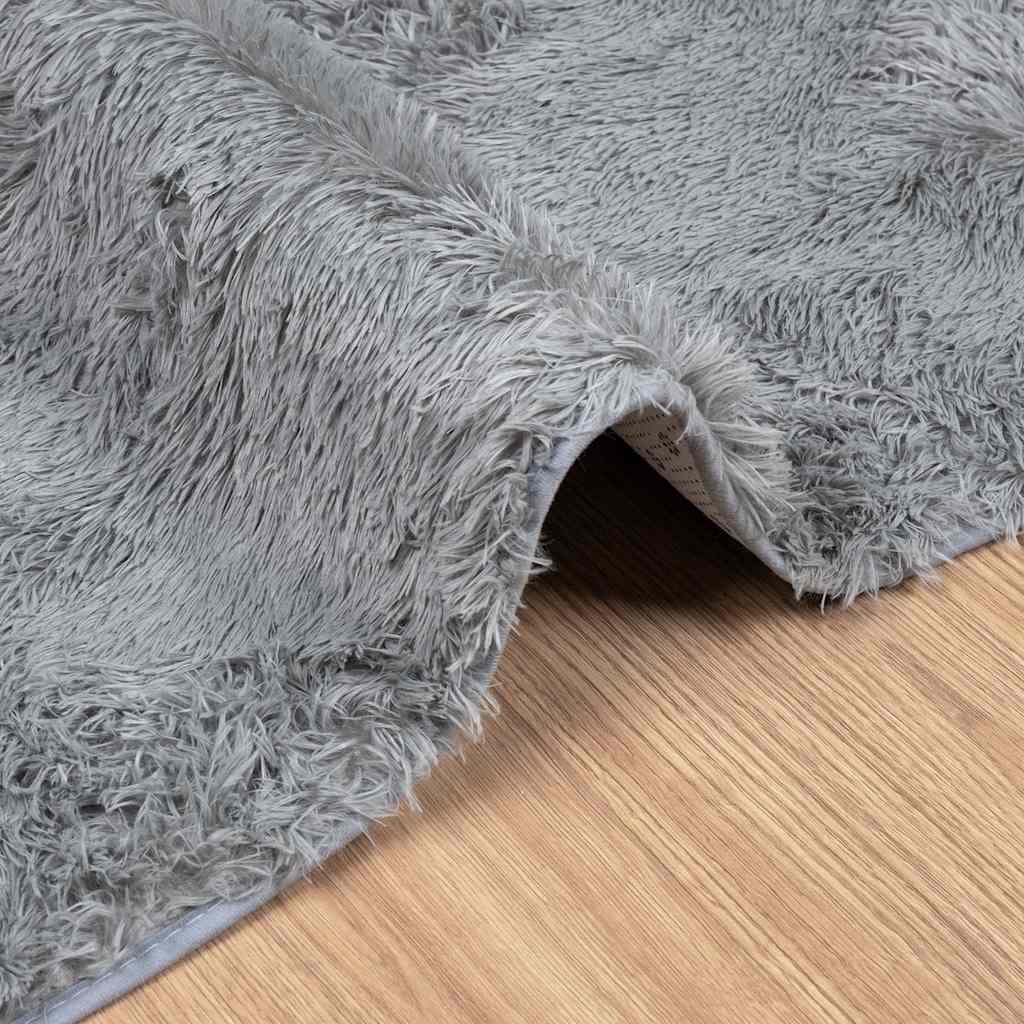 Tappeto Shaggy a Pelo Lungo NAVARRA Grigio Chiaro 60x100 cm | homemem39