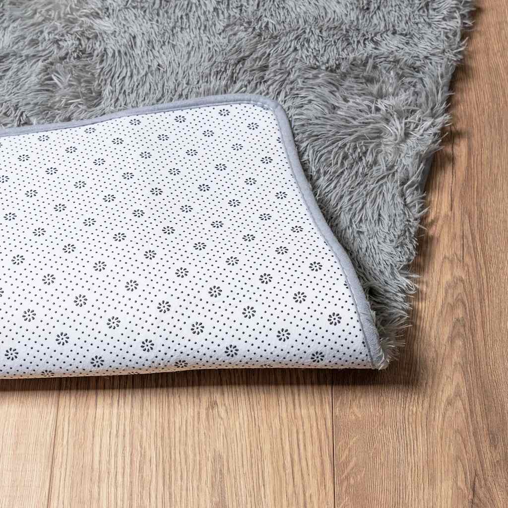 Tappeto Shaggy a Pelo Lungo NAVARRA Grigio Chiaro 60x100 cm | homemem39