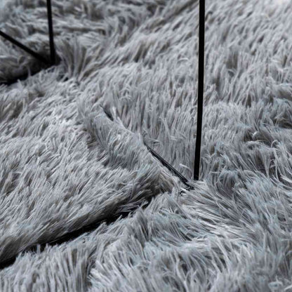 Tappeto Shaggy a Pelo Lungo NAVARRA Grigio Chiaro 60x100 cm | homemem39