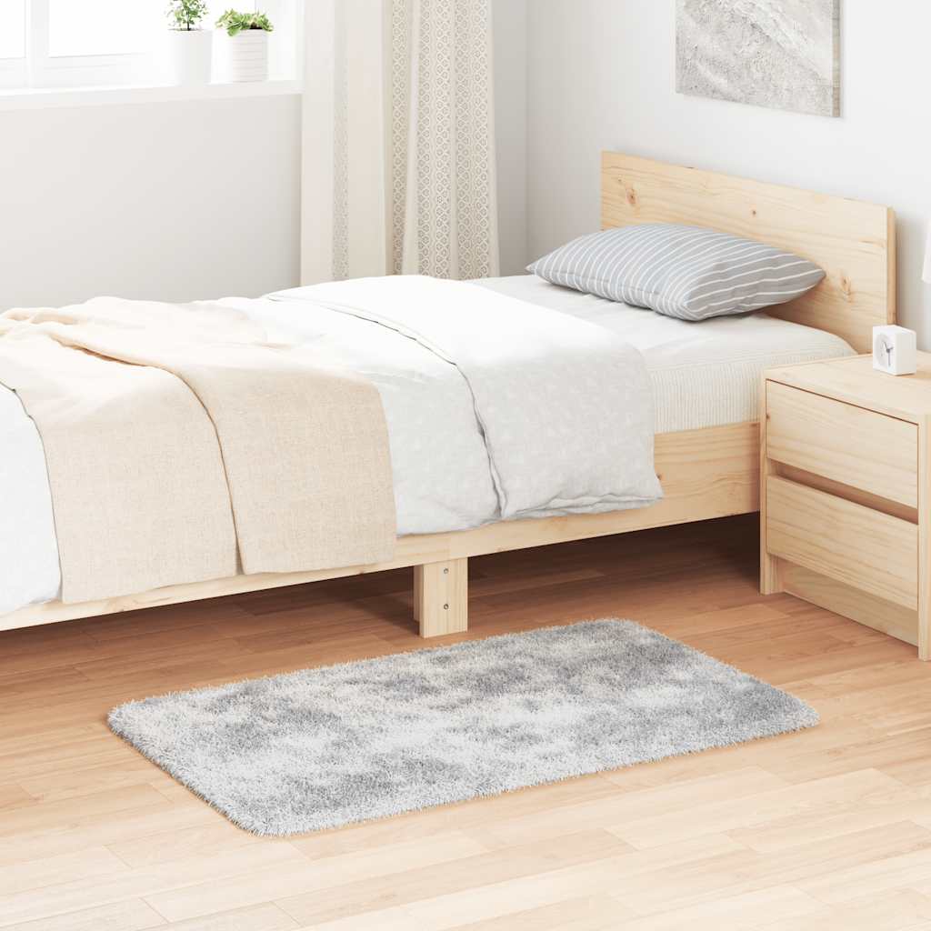 Tappeto Shaggy a Pelo Lungo NAVARRA Grigio Argento 60x100 cm - homemem39