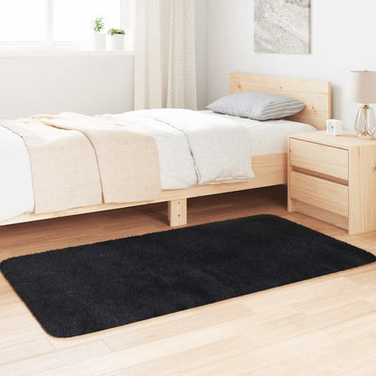 Tappeto Shaggy a Pelo Lungo NAVARRA Nero 80x150 cm poliestere | homemem39