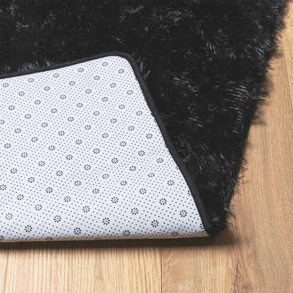 Tappeto Shaggy a Pelo Lungo NAVARRA Nero 80x150 cm poliestere | homemem39