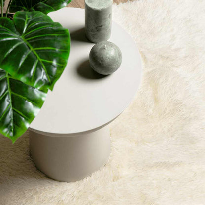 Tappeto Shaggy a Pelo Lungo NAVARRA Crema 80x150 cm poliestere