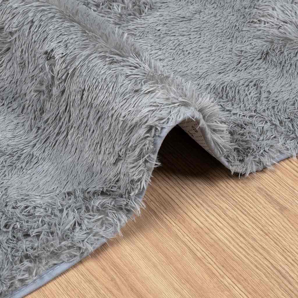 Tappeto Shaggy a Pelo Lungo NAVARRA Grigio Chiaro 80x150 cm