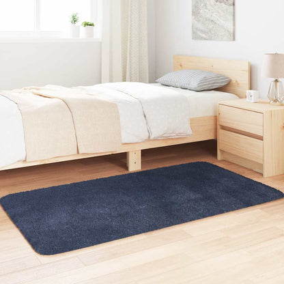 Tappeto Shaggy a Pelo Lungo NAVARRA Blu Marino 80x150 cm | homemem39